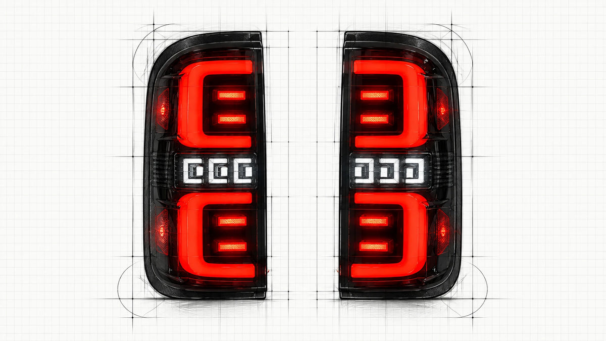 2014-2018 GMC Sierra 1500 & 2015-2019 Sierra 2500HD/3500HD LED Tail Lights Assembly — Pair