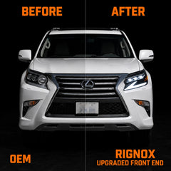 2014-2019 Lexus GX460 LED Triple Projector Headlights Assembly — before after comparison — H-GX460-14