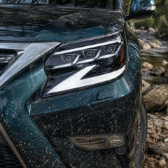 2014-2019 Lexus GX460 LED Triple Projector Headlights Assembly — close  up light details — H-GX460-14