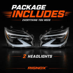 2014-2019 Lexus GX460 LED Triple Projector Headlights Assembly — package includes — H-GX460-14