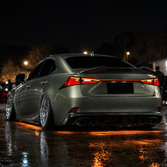 2014-2020 Lexus IS250/IS350/ISF Sequential LED Tail Lights — smoked red low angle - T-IS14-SR