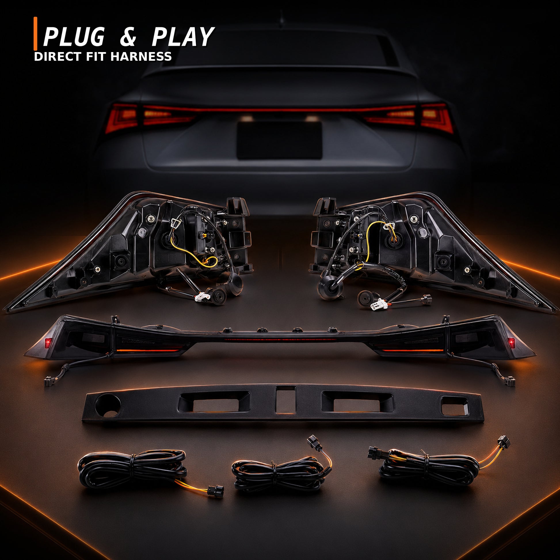 2014-2020 Lexus IS250/IS350/ISF Sequential LED Tail Lights — smoked red plug play - T-IS14-SR