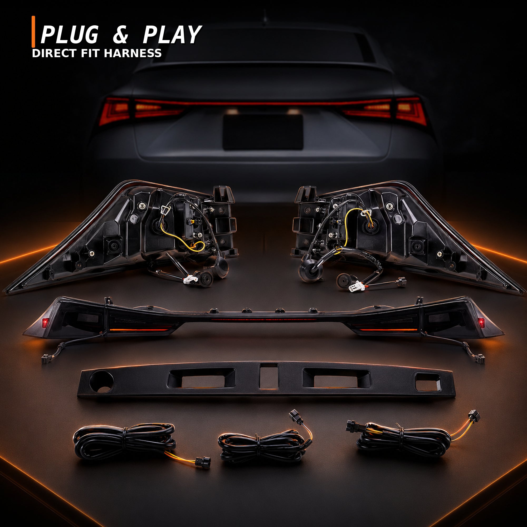 2014-2020 Lexus IS250/IS350/ISF Sequential LED Tail Lights — smoked red plug play - T-IS14-SR