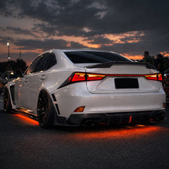 2014-2020 Lexus IS250/IS350/ISF Sequential LED Tail Lights — smoked red rear45 - T-IS14-SR