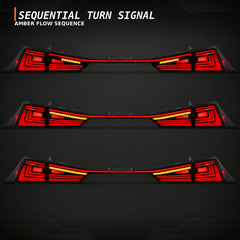 2014-2020 Lexus IS250/IS350/ISF Sequential LED Tail Lights — smoked red sequential turn signal - T-IS14-SR
