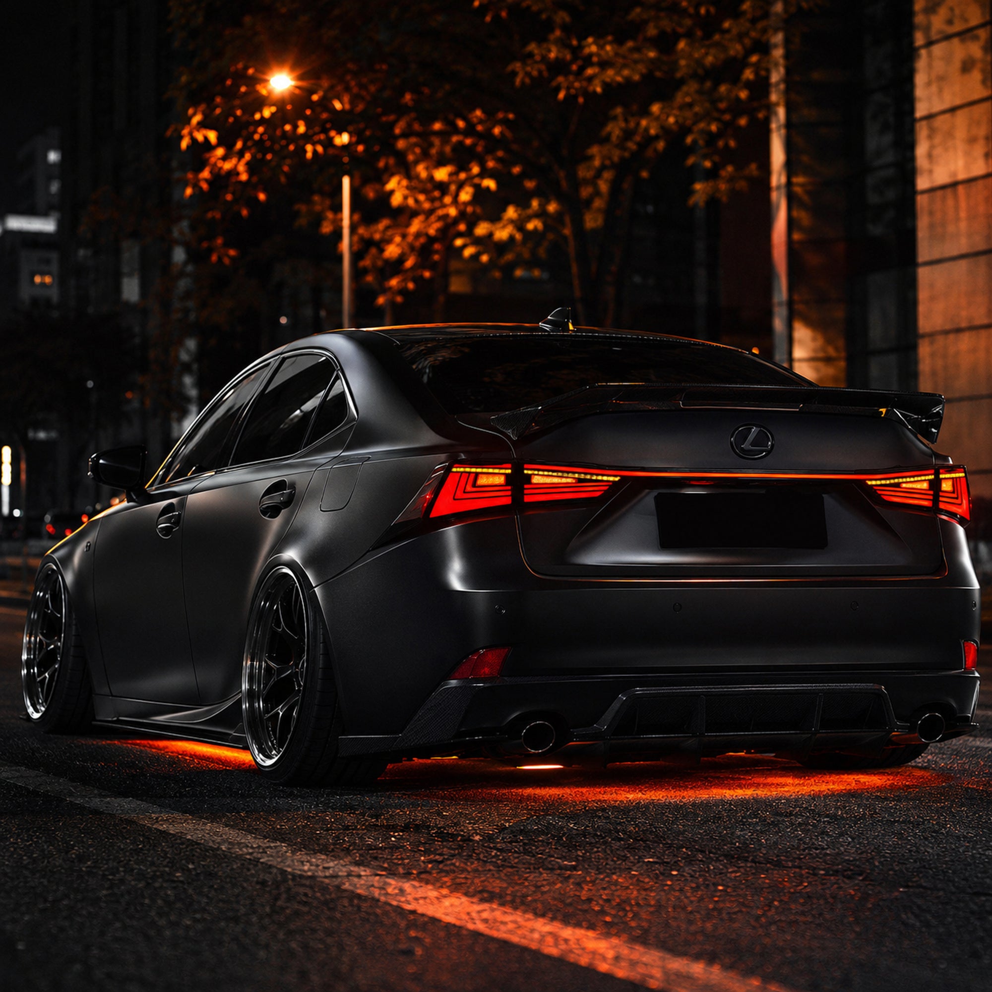 2014-2020 Lexus IS250/IS350/ISF Sequential LED Tail Lights — smoked red side rear45 - T-IS14-SR