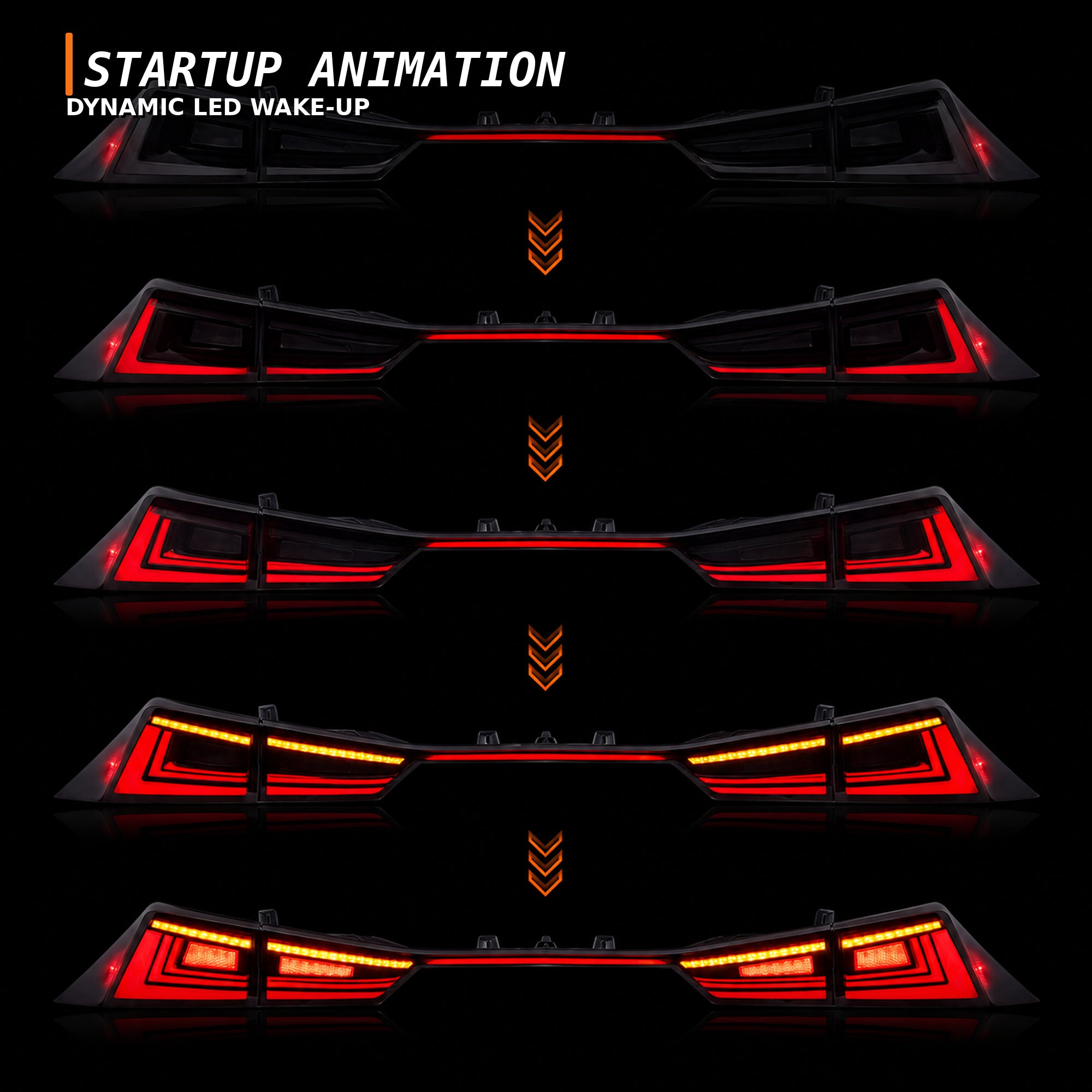 2014-2020 Lexus IS250/IS350/ISF Sequential LED Tail Lights — smoked red startup animation - T-IS14-SR