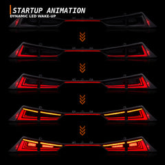 2014-2020 Lexus IS250/IS350/ISF Sequential LED Tail Lights — smoked red startup animation - T-IS14-SR