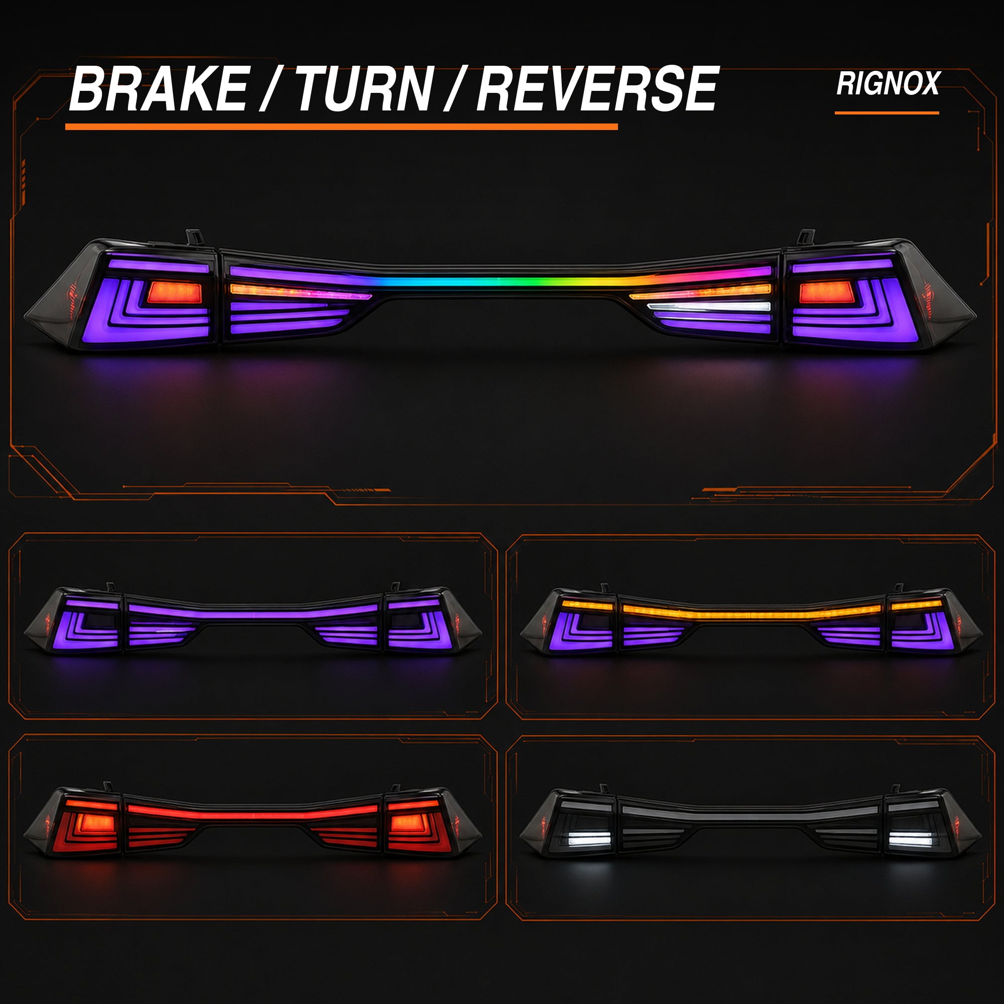 2014-2020 Lexus IS250/IS350/ISF Sequential LED Tail Lights — RGB brake turn reverse - T-IS14-SRGB