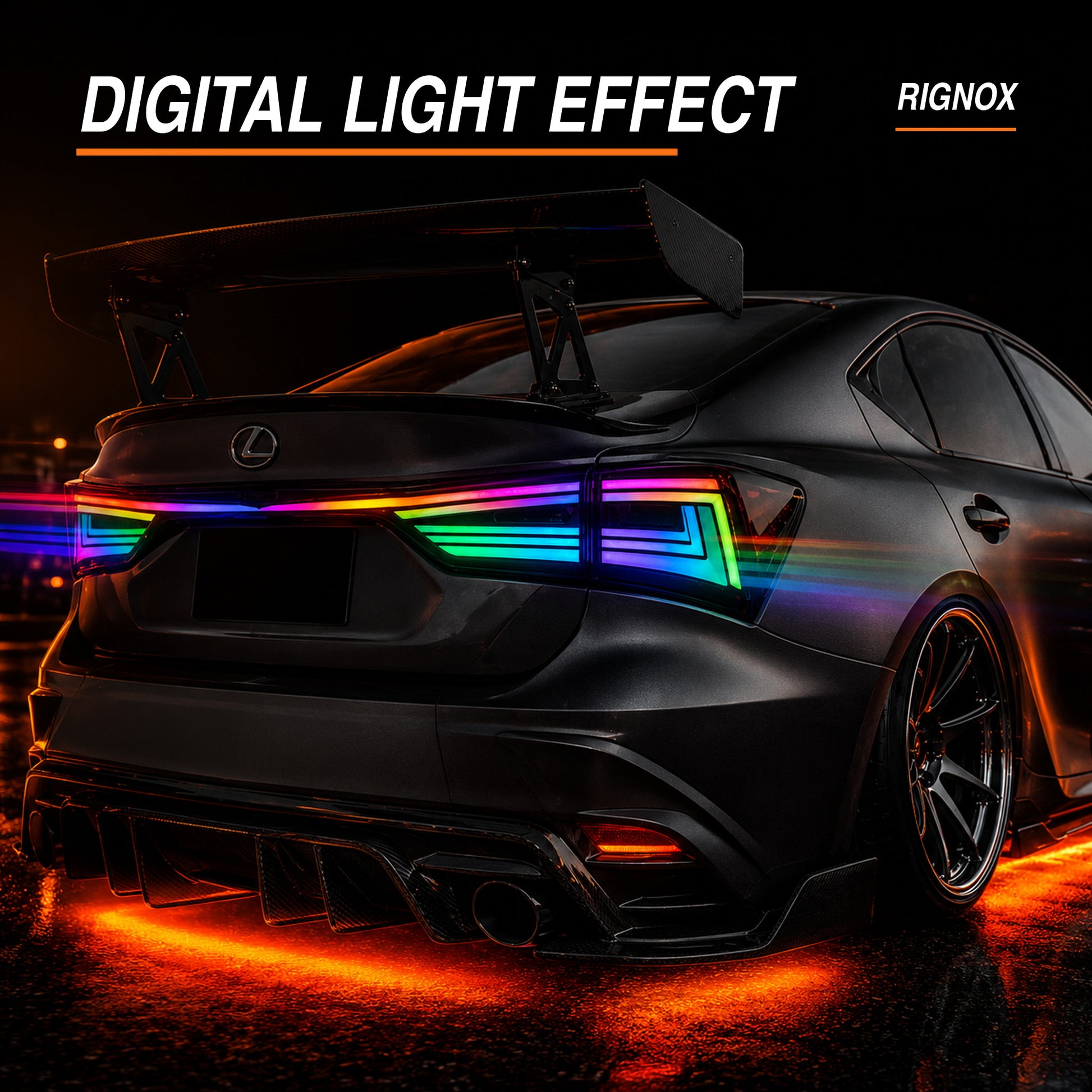 2014-2020 Lexus IS250/IS350/ISF Sequential LED Tail Lights — RGB digital effect - T-IS14-SRGB