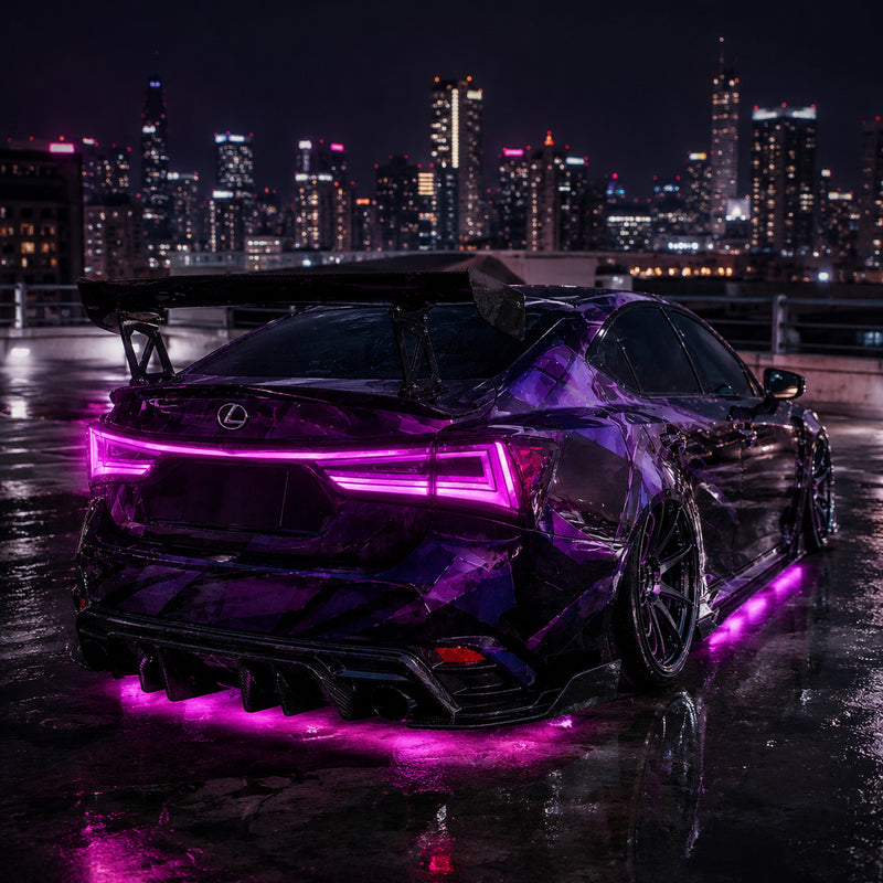 2014-2020 Lexus IS250/IS350/ISF Sequential LED Tail Lights — RGB magenta social night - T-IS14-SRGB
