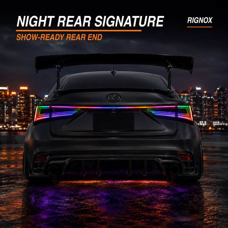 2014-2020 Lexus IS250/IS350/ISF Sequential LED Tail Lights — RGB night rear signature 16 a0b88601 79c3 4781 ae6f 6d2fe1bb97e8 - T-IS14-SRGB