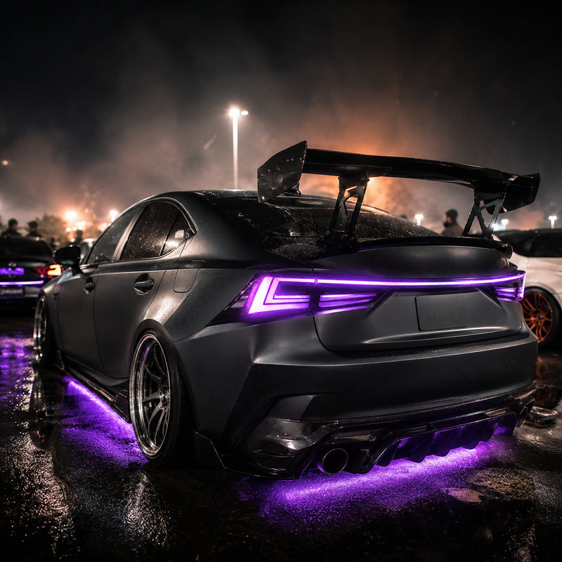 2014-2020 Lexus IS250/IS350/ISF Sequential LED Tail Lights — RGB purple car meet - T-IS14-SRGB