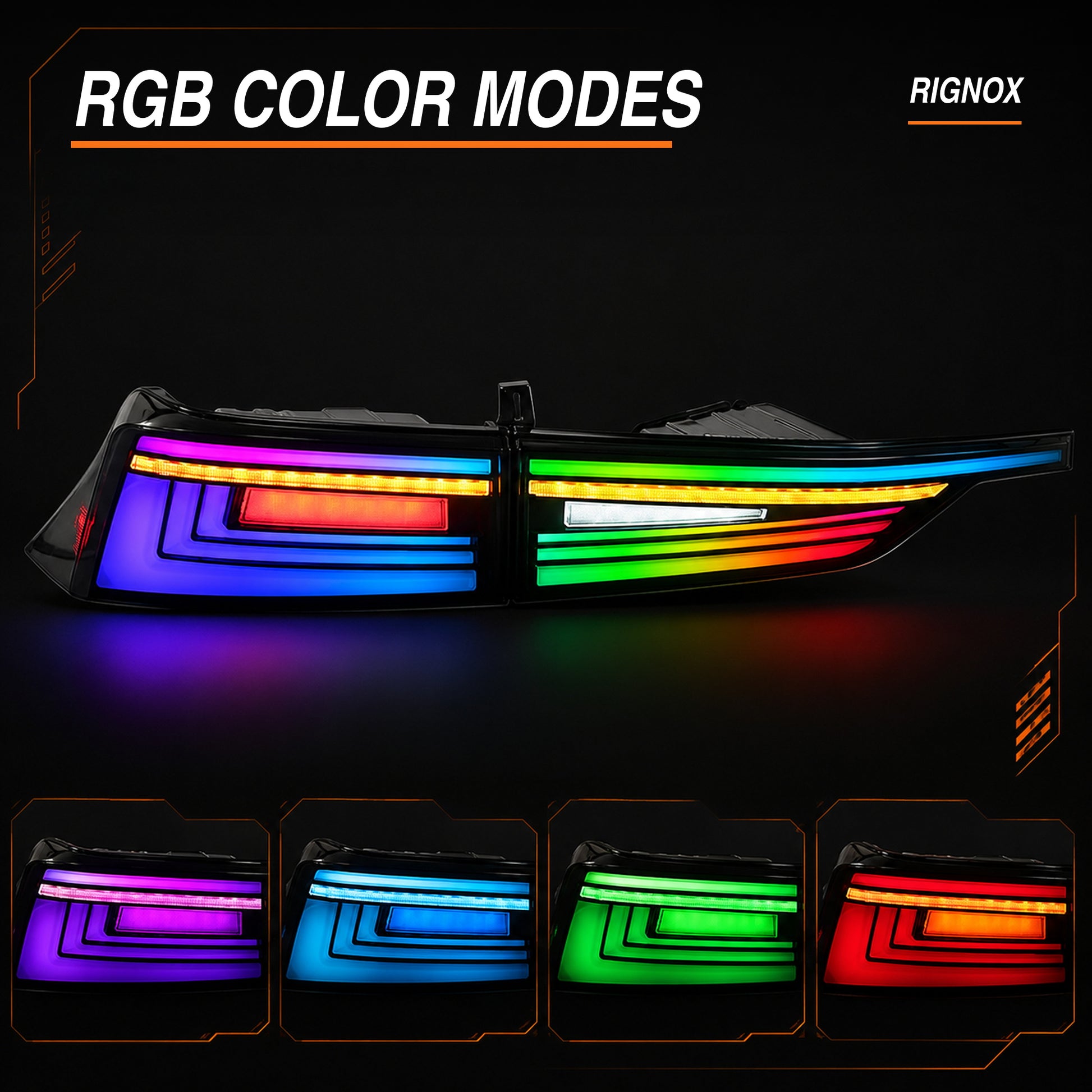 2014-2020 Lexus IS250/IS350/ISF Sequential LED Tail Lights — RGB rgbcolors - T-IS14-SRGB