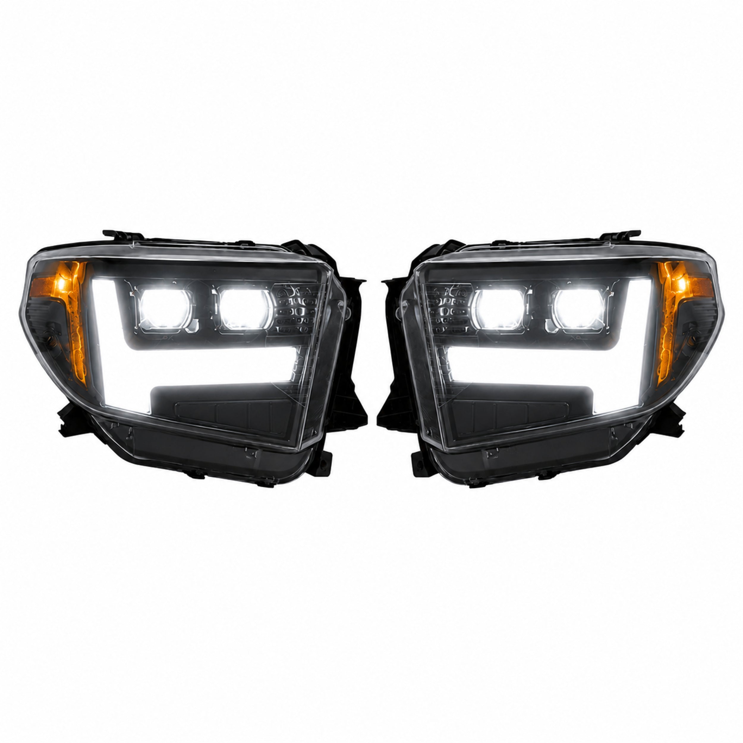 2014-2021 Toyota Tundra LED Headlights | Clear White DRL, Amber Turn Signal