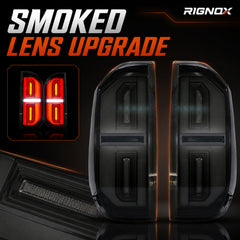 2014-2021 Toyota Tundra Sequential LED Tail Lights — smoke white function smoked lens style — T-TUN14