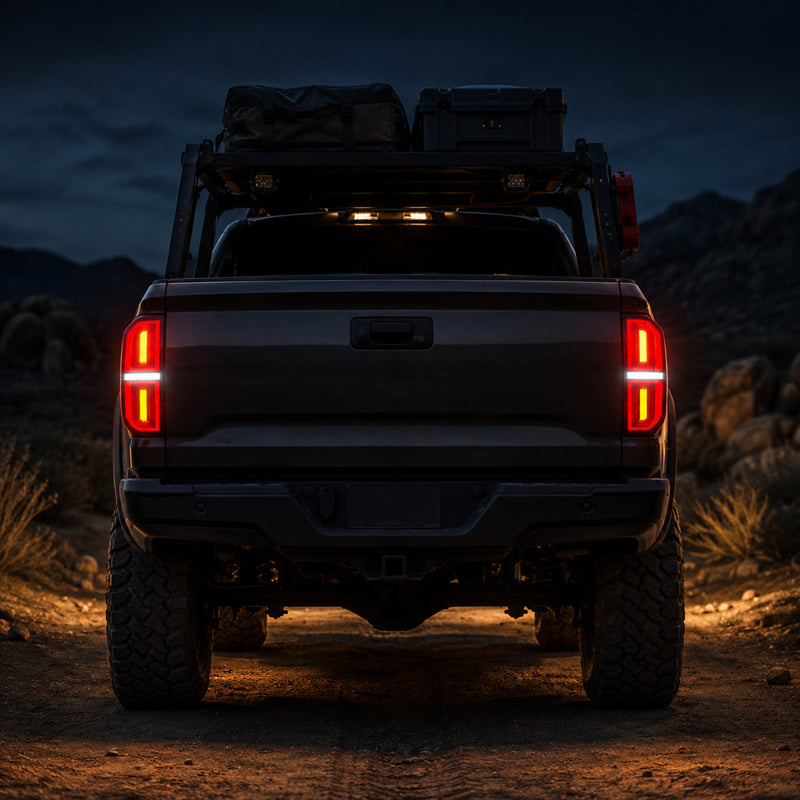 2014-2021 Toyota Tundra Sequential LED Tail Lights — smoke white night rear signature — T-TUN14
