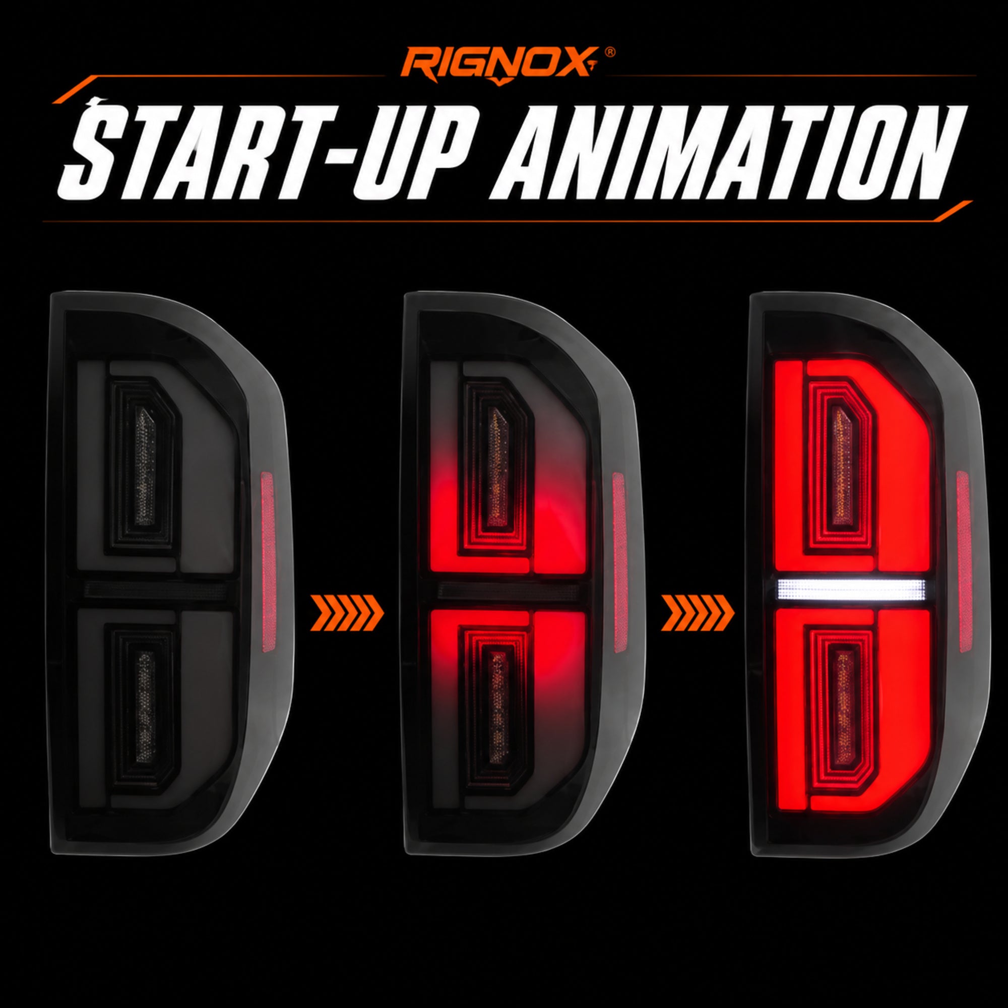 2014-2021 Toyota Tundra Sequential LED Tail Lights — smoke white start up animation — T-TUN14