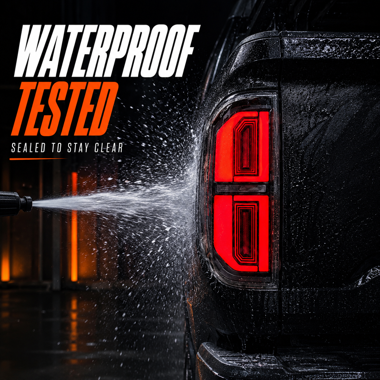 2014-2021 Toyota Tundra Sequential LED Tail Lights — pressure spray water test — T-TUN14