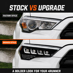 2014-2024 Toyota 4Runner LED Projector Headlights Assembly — upgrade comparison — H-4RN14-4P