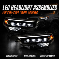 2014-2024 Toyota 4Runner LED Projector Headlights Assembly — sold as a pair — H-4RN14-4P