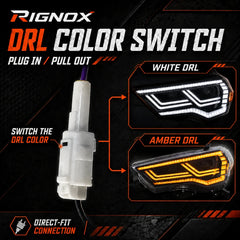 2014-2024 Toyota 4Runner LED Dual Projector Headlights — DRL color switch guide — H-4RN14