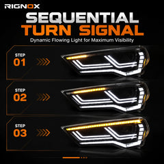 2014-2024 Toyota 4Runner LED Dual Projector Headlights — sequential turn — H-4RN14