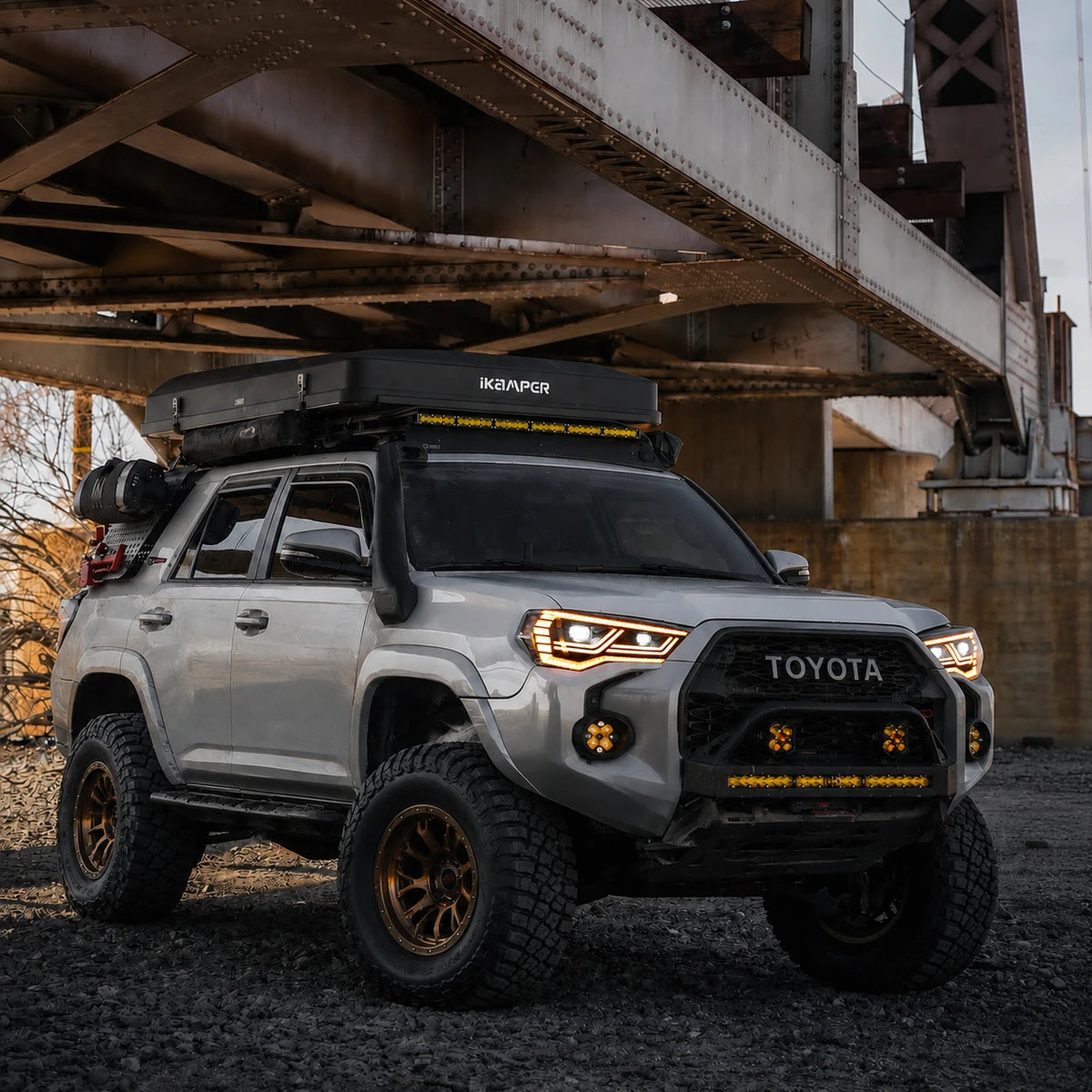 2014-2024 Toyota 4Runner LED Dual Projector Headlights — under bridge parking — H-4RN14