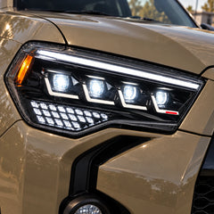 2014-2024 Toyota 4Runner LED Projector Headlights Assembly — camp night close-up — H-4RN14-4P