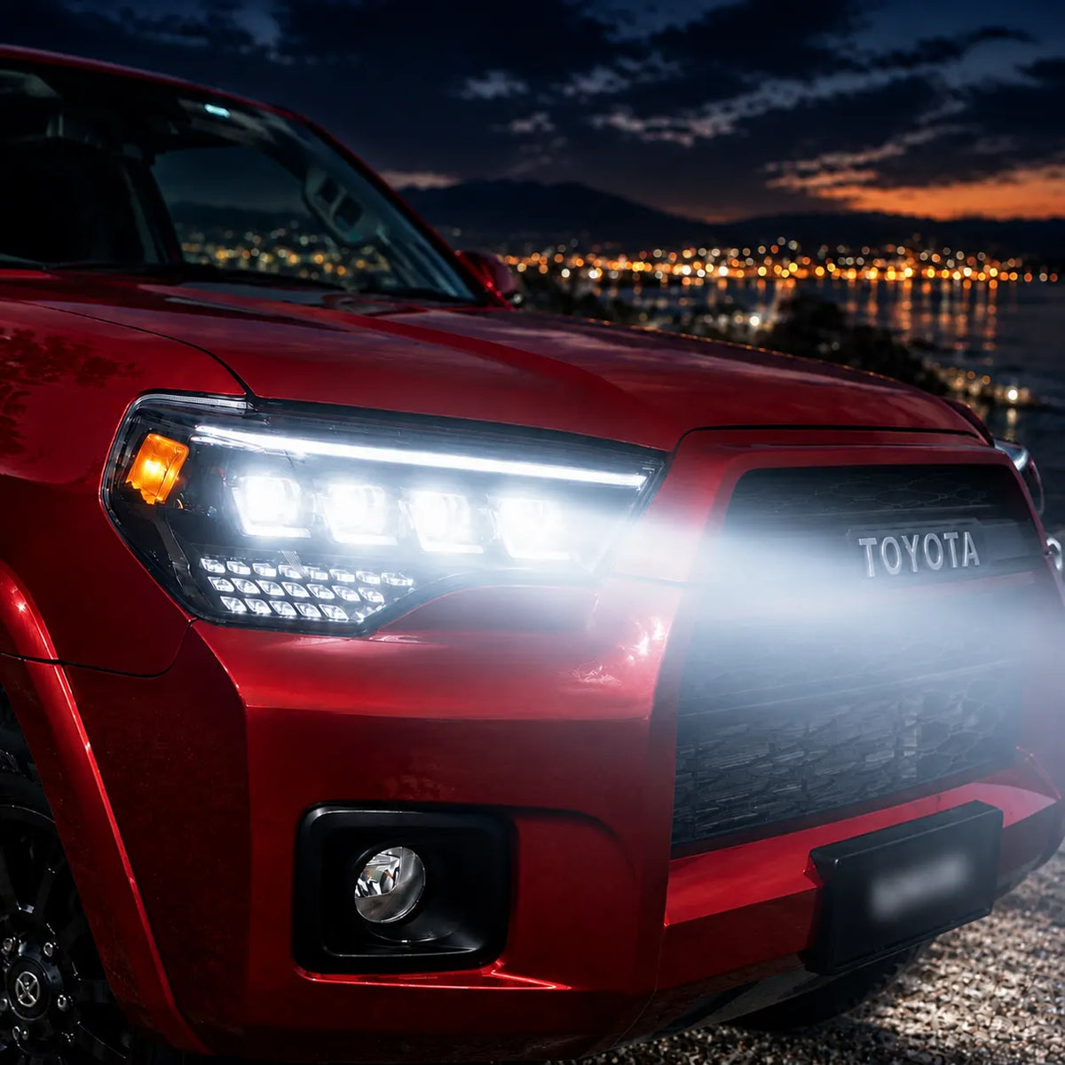 2014-2024 Toyota 4Runner LED Quad Projector Headlights Assembly — front lighting display — H-4RN14-4P