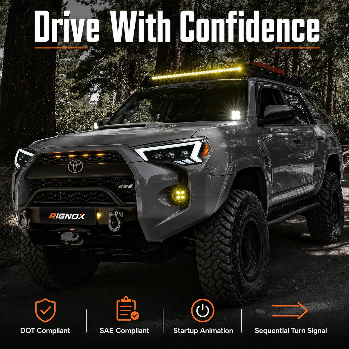 2014-2024 Toyota 4Runner LED Dual Projector Headlights — drive with confidence — H-4RN14-3P