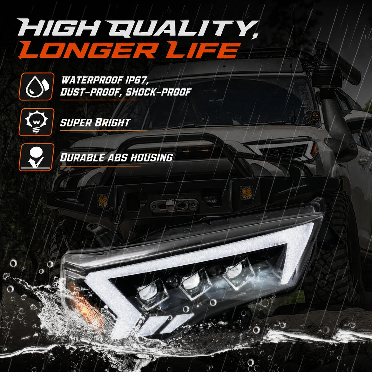 2014-2024 Toyota 4Runner LED Dual Projector Headlights — high quality — H-4RN14-3P