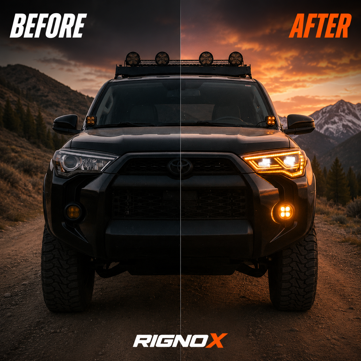 2014-2024 Toyota 4Runner Clear LED Projector Headlights | Sequential Startup Animation