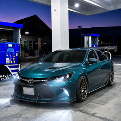 2015-2017 Toyota Camry LED Triple Projector Headlights Assembly — beam effect after dark — H-CAM15-A