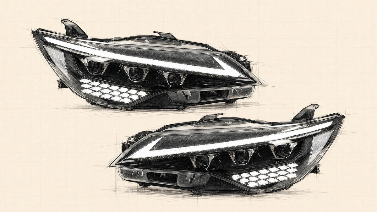 2015-2017 Toyota Camry LED Triple Projector Headlights Assembly