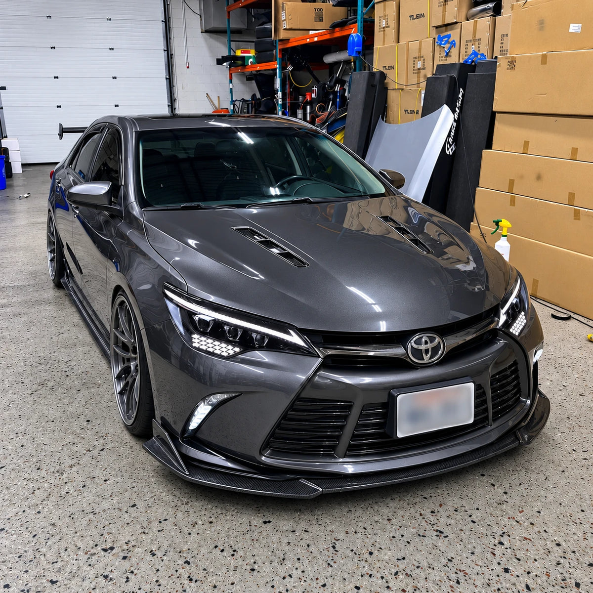 2015-2017 Toyota Camry LED Triple Projector Headlights Assembly — turn on drl look — H-CAM15-CW