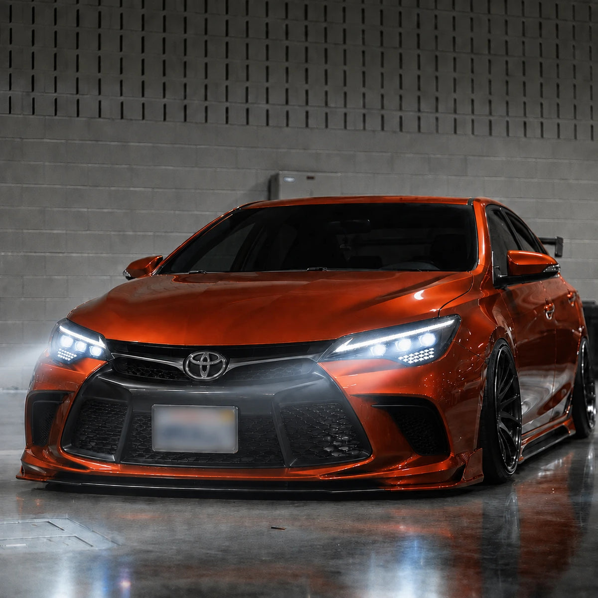 2015-2017 Toyota Camry LED Triple Projector Headlights Assembly — light-on beam — H-CAM15-CW