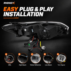 2015-2017 Toyota Camry LED Triple Projector Headlights Assembly — plug and play — H-CAM15-CW