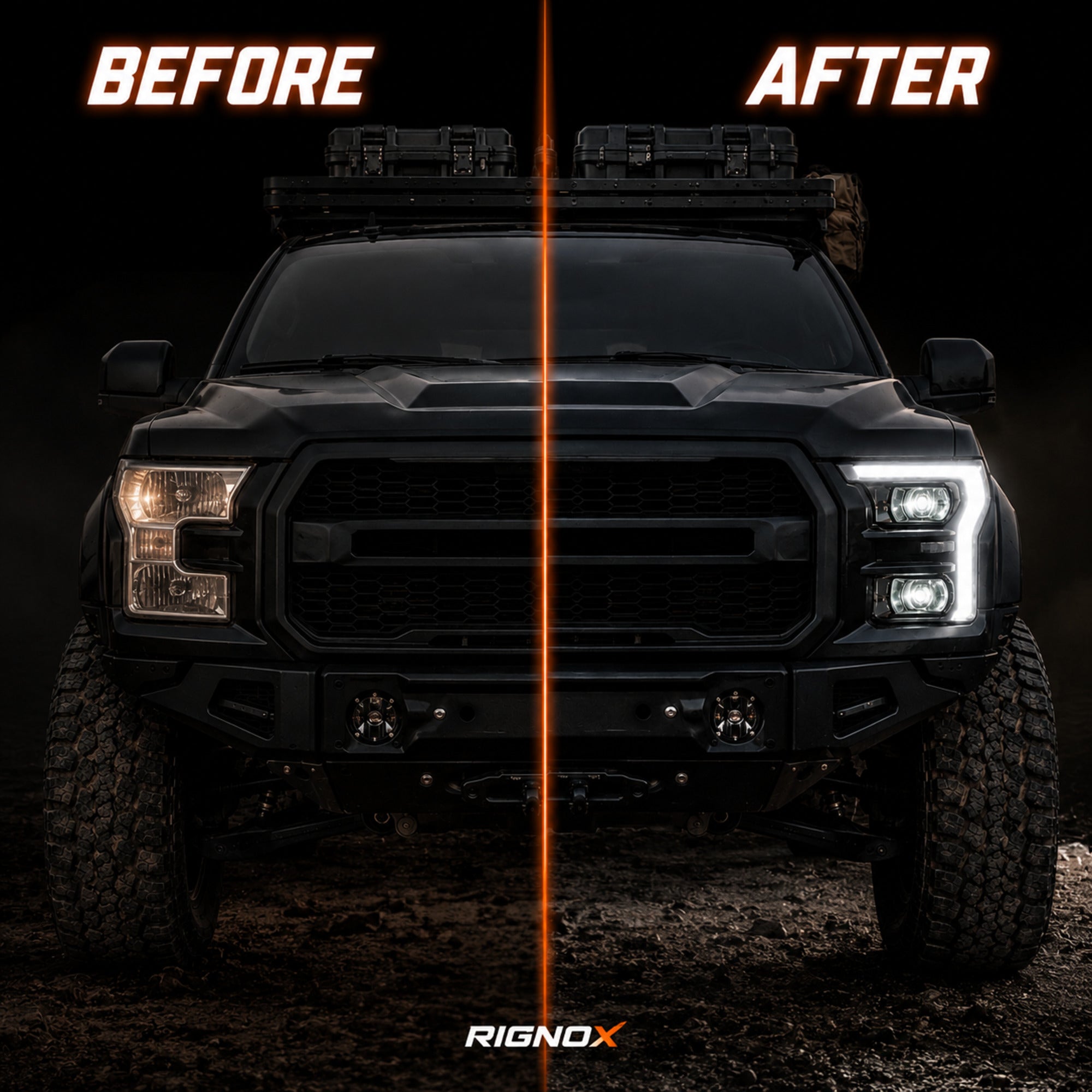 2015-2017 Ford F-150 LED Projector Headlights | C-Shaped DRL, Sequential Turn Signal