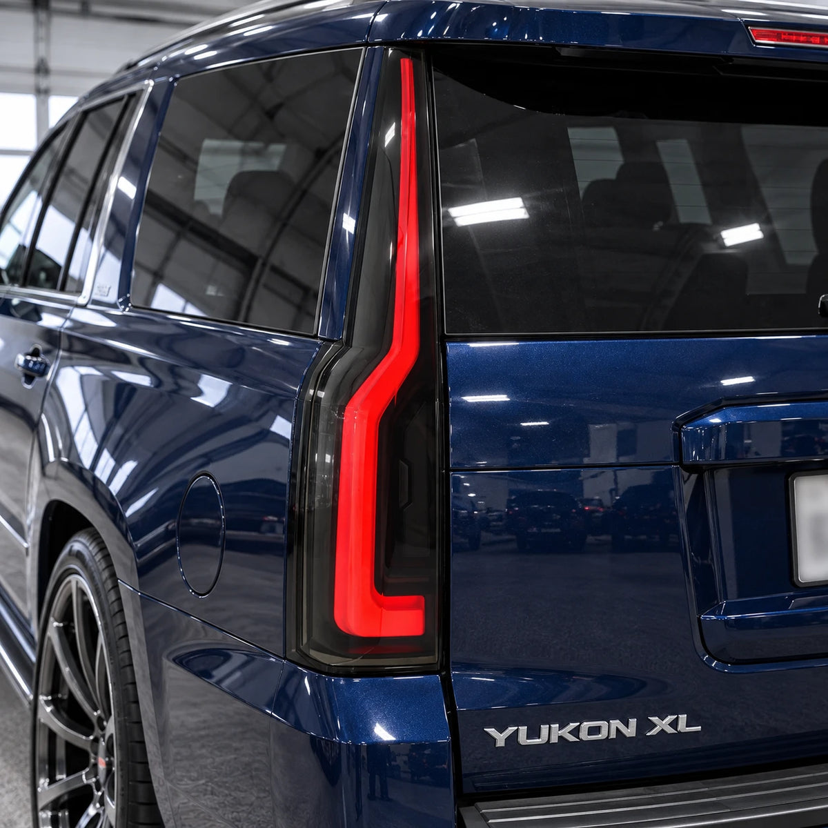 2015-2020 GMC Yukon & Chevrolet Tahoe LED Tail Lights Assembly — red running light close-up — T-YUK15-SR