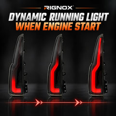 2015-2020 GMC Yukon & Chevrolet Tahoe LED Tail Lights Assembly — dynamic startup running light sequence — T-YUK15-SR