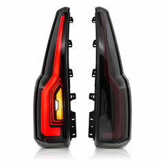 2015-2020 GMC Yukon & Chevrolet Tahoe LED Tail Lights Assembly — main product view smoked lens red light bars — T-YUK15-SR