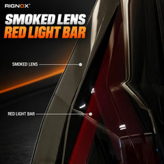 2015-2020 GMC Yukon & Chevrolet Tahoe LED Tail Lights Assembly — smoked lens and red light bar detail — T-YUK15-SR