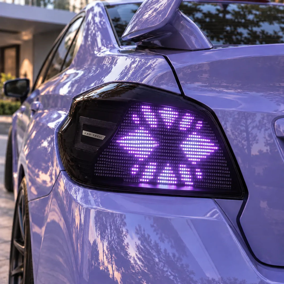 2015-2021 Subaru WRX / STI VA Sequential LED Tail Lights Assembly — Pair — purple pattern close-up — T-WRX15-D