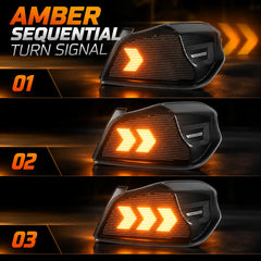 2015-2021 Subaru WRX / STI VA Sequential LED Tail Lights Assembly — Pair — amber sequential turn signal — T-WRX15-D