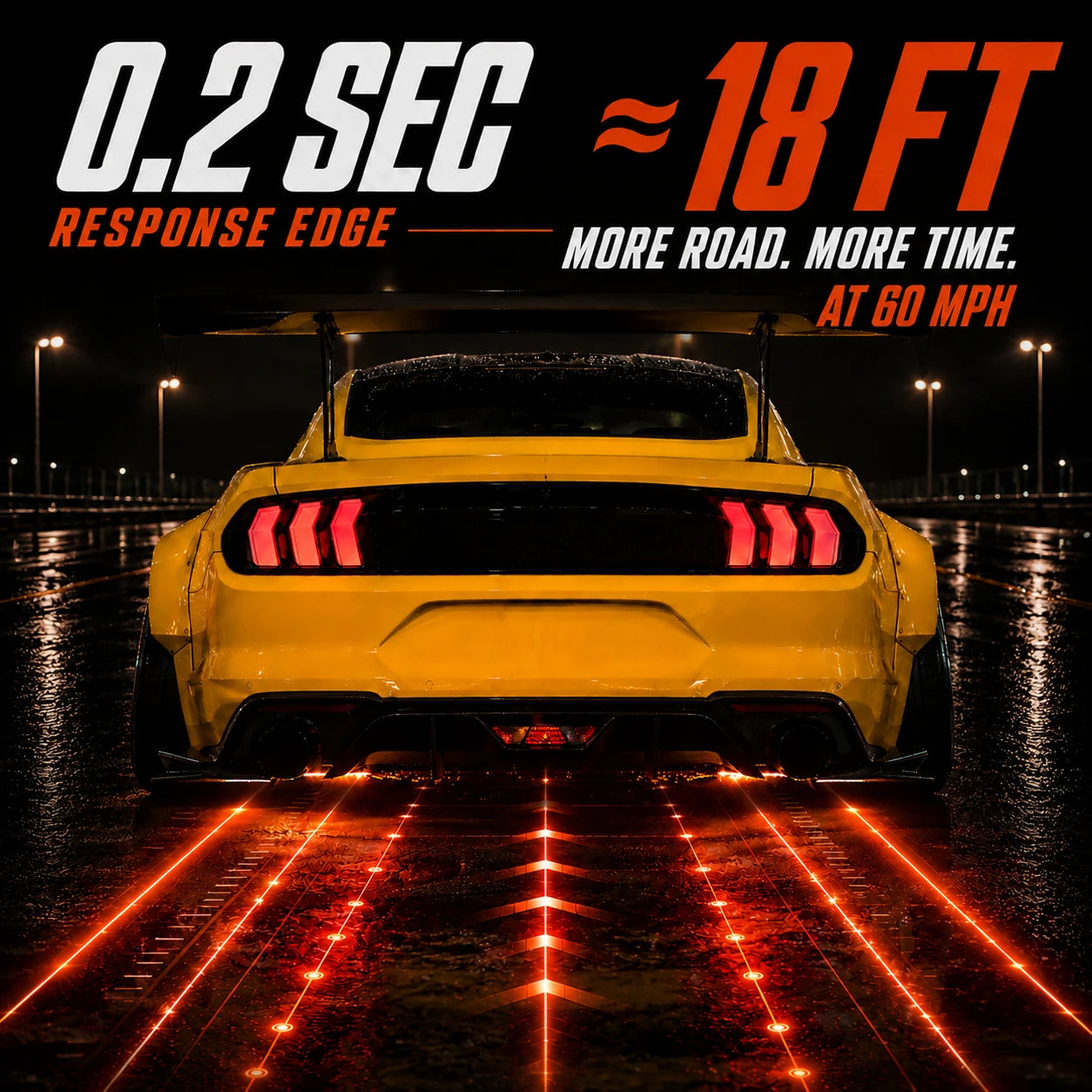 2015-2023 Ford Mustang S550 Euro Tri-Bar Sequential LED Tail Lights — brake light — T-MUS15-CRGB