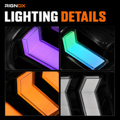 2015-2023 Ford Mustang S550 Euro Tri-Bar Sequential LED Tail Lights — lighting details — T-MUS15-CRGB