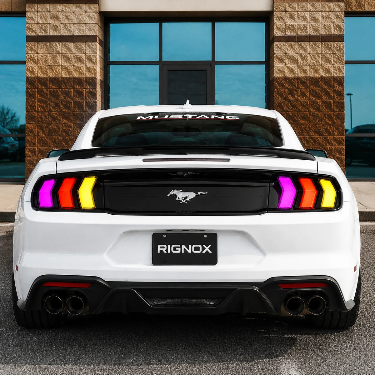 2015-2023 Ford Mustang S550 Euro Tri-Bar Sequential LED Tail Lights — parking 1 — T-MUS15-CRGB