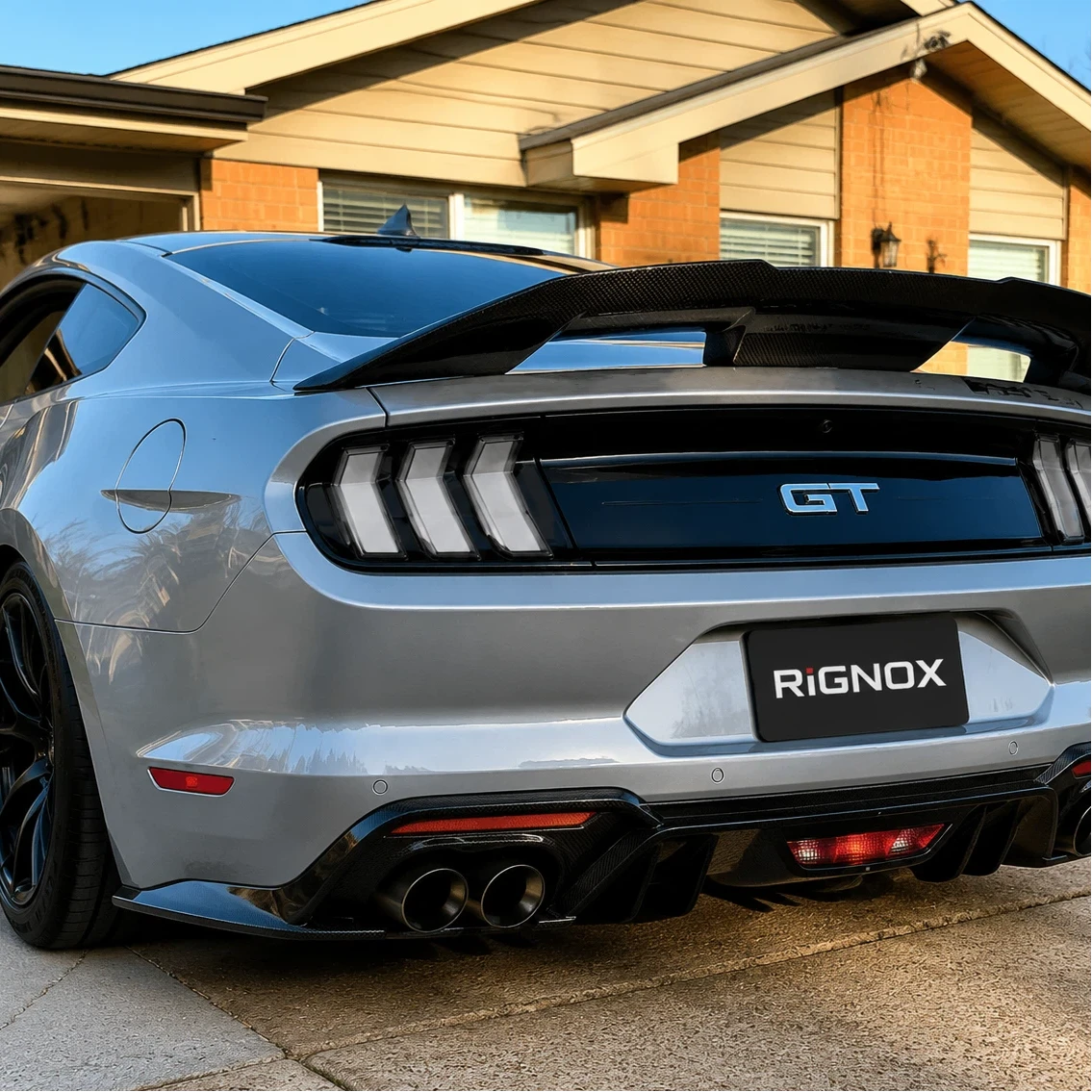 2015-2023 Ford Mustang S550 Euro Tri-Bar Sequential LED Tail Lights — parking 2 — T-MUS15-CRGB