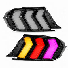 2015-2023 Ford Mustang S550 Euro Tri-Bar Sequential LED Tail Lights — main product view — T-MUS15-SRGB